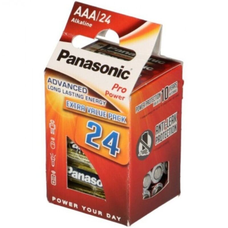 Panasonic - Pilha AAA Alcalinas Pro Power LR03 Pacote 24