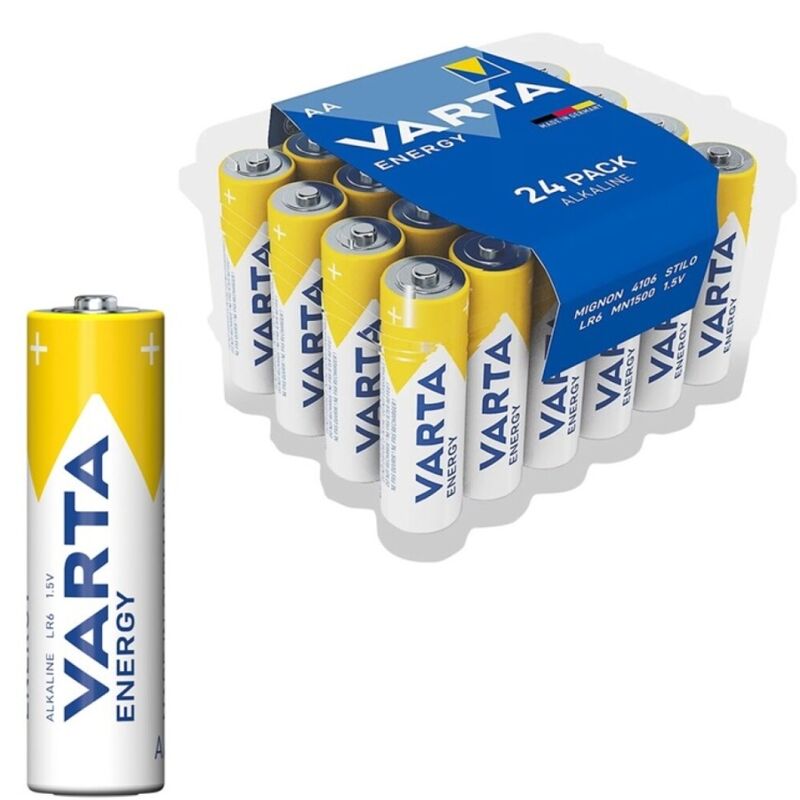 Varta - Pilha Alcalina Energética AA LR6 Pack 24 Pilhas