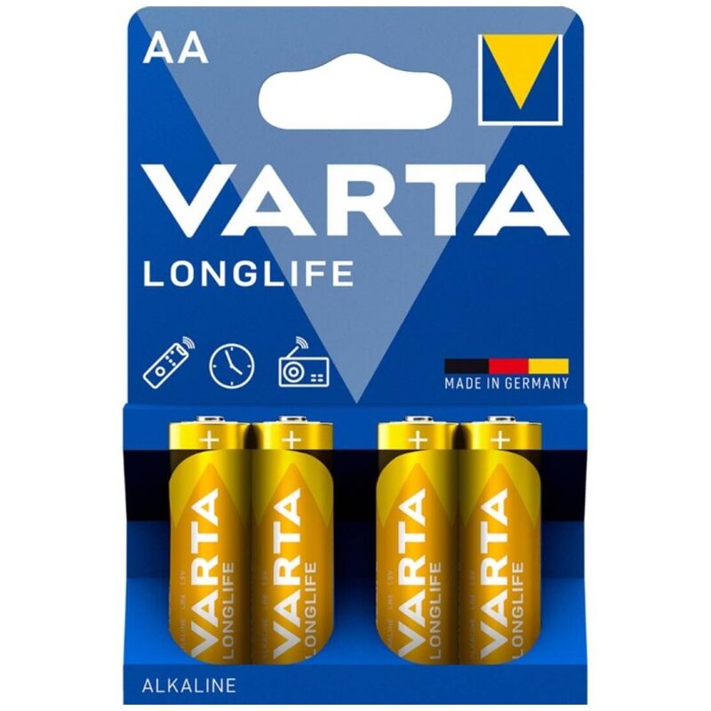 VARTA - Batería Alcalina de Longa Duração AA LR6 Blíster 4 piezas