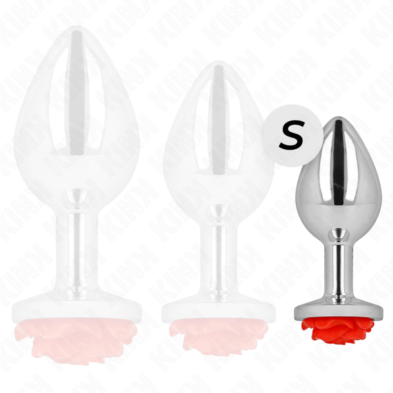 KINK - PLUG ANAL COM ROSA VERMELHA TAM. S