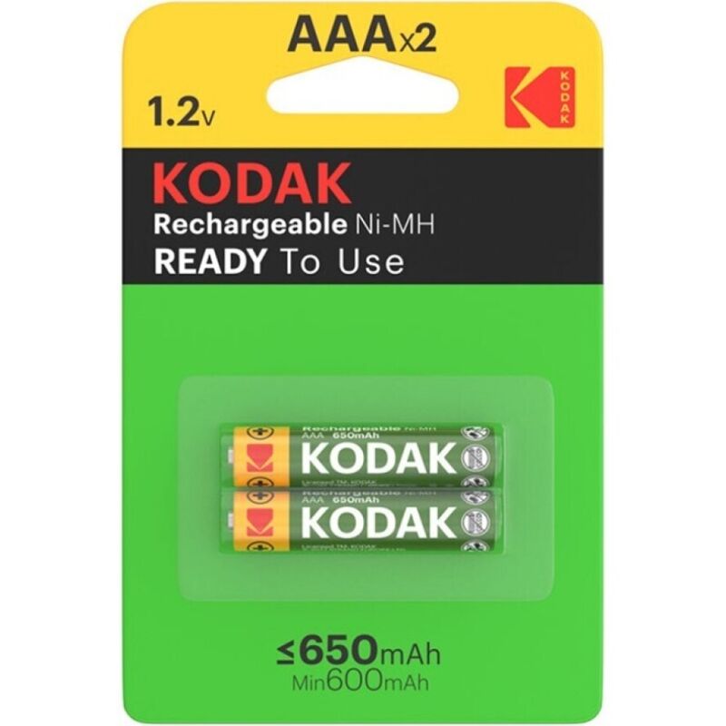 Kodak - Batería Recarregável HR03 AAA 650mAh Blíster*2