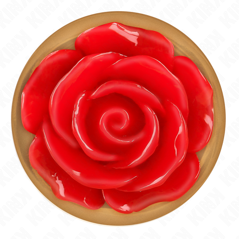 KINK - PLUG ANAL EM OURO ROSA COM ROSA VERMELHA TAM. M