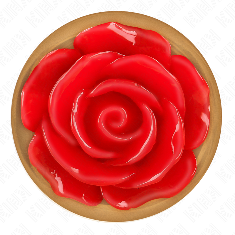 KINK - PLUG ANAL EM OURO ROSA COM ROSA VERMELHA TAM. S