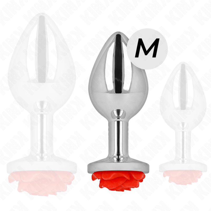 KINK - PLUG ANAL COM ROSA VERMELHA TAM. M