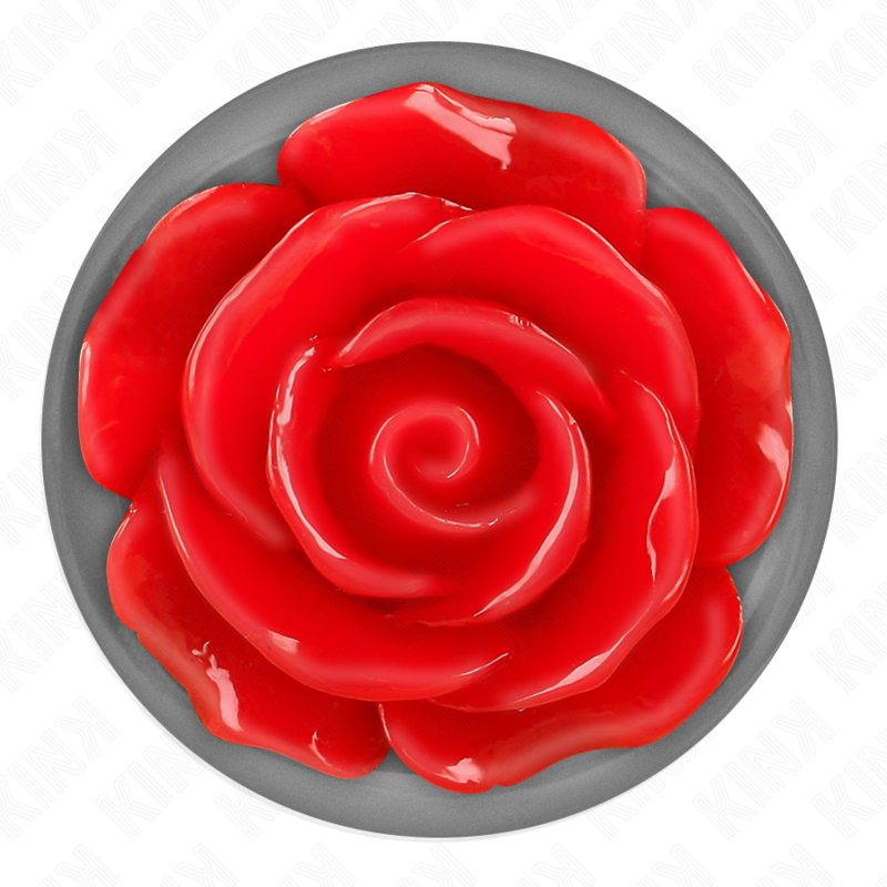 KINK - PLUG ANAL COM ROSA VERMELHA TAM. M