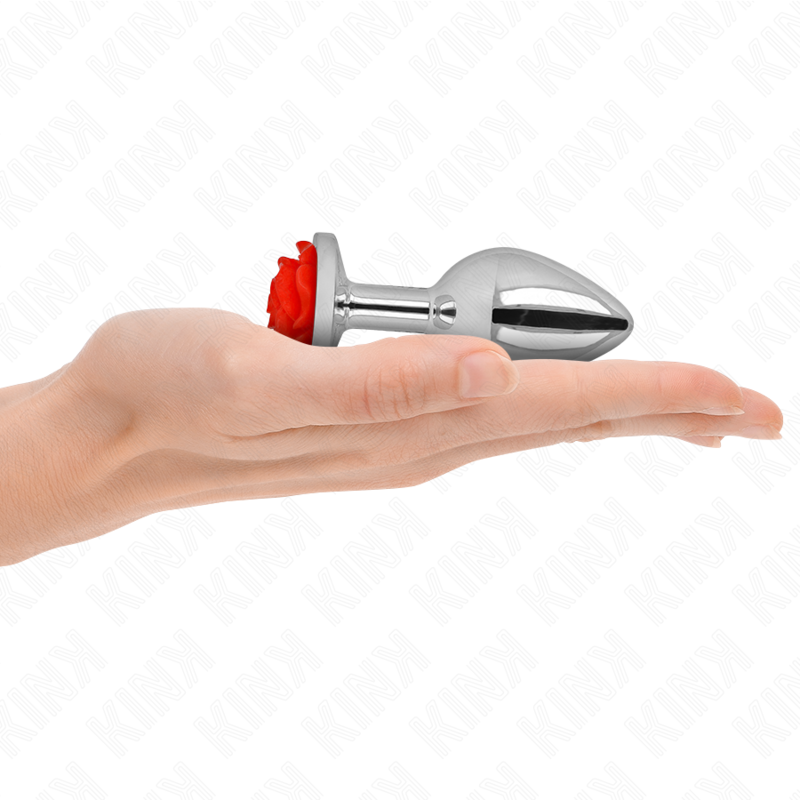 KINK - PLUG ANAL COM ROSA VERMELHA TAM. M