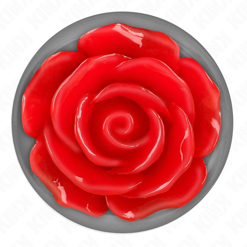 KINK - PLUG ANAL COM ROSA VERMELHA TAM. L