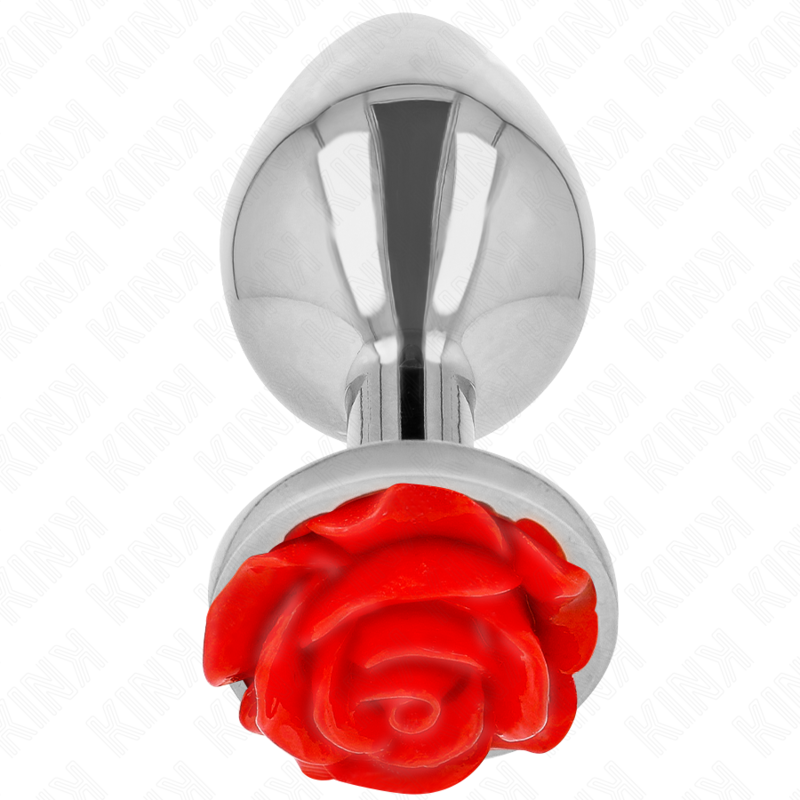 KINK - PLUG ANAL COM ROSA VERMELHA TAM. L