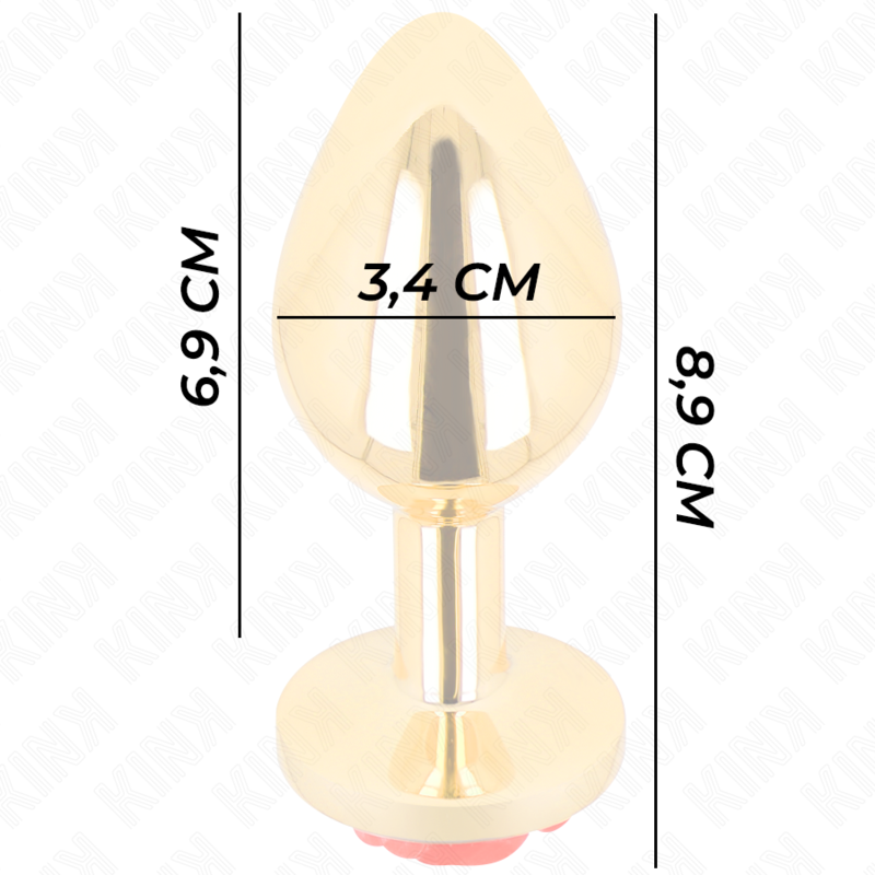 KINK - ENCHUFE ANAL OURO ROSA VERMELHO TAMANHO M
