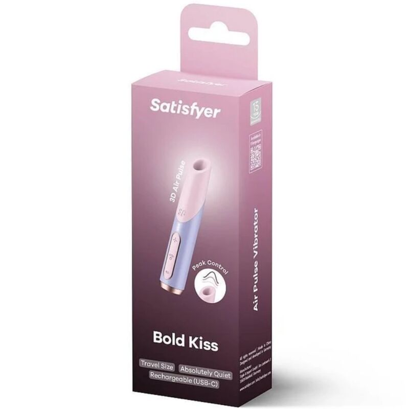 Satisfyer Estimulador de Clítoris Bold Kiss Wave Rosa Violeta