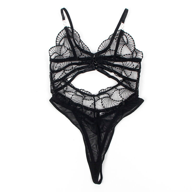 SUBBLIME - 955229 BODY TRANSPARENTE COM DETALHE EM RENDA PRETO L/XL