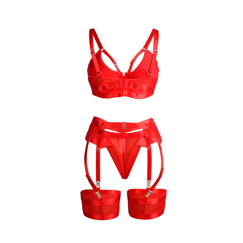 SUBBLIME - 955267 CONJUNTO SUTIÃ COM LIGUEIRO BONDAGE VERMELHO L/XL