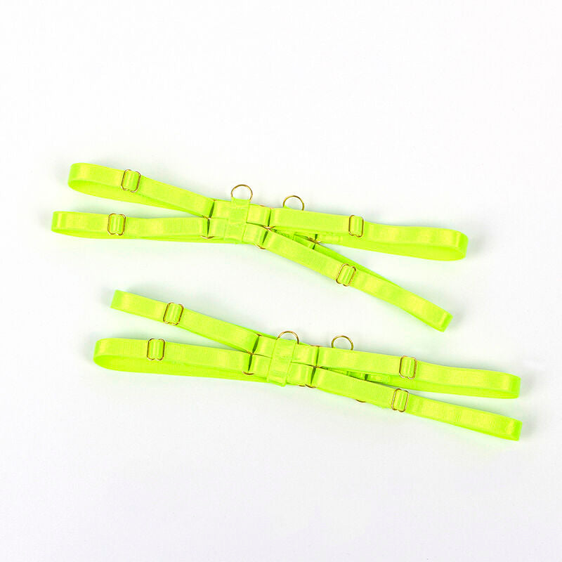 SUBBLIME - 955274 CONJUNTO SUTIÃ COM COLAR E DETALHES PARA PERNAS VERDE FLUORESCENTE S/M