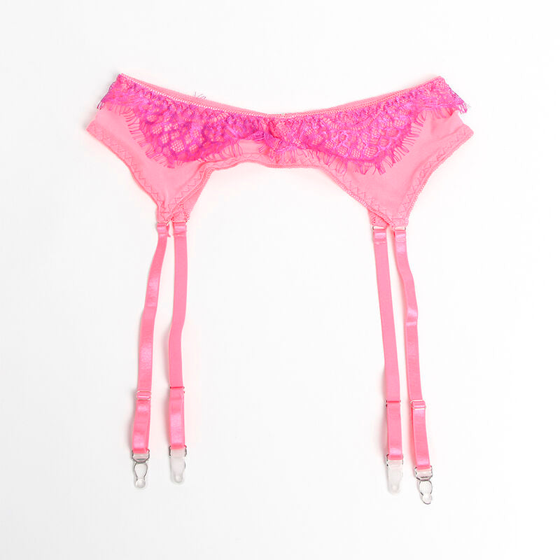 SUBBLIME - 955366 CONJUNTO SUTIÃ COM RENDA E LIGUEIROS ROSA E ROXO L/XL