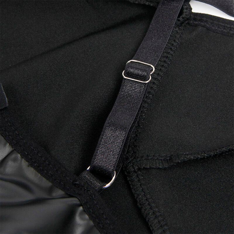 SUBBLIME - 955380 VESTIDO COM ALÇAS EM COURO PRETO L/XL