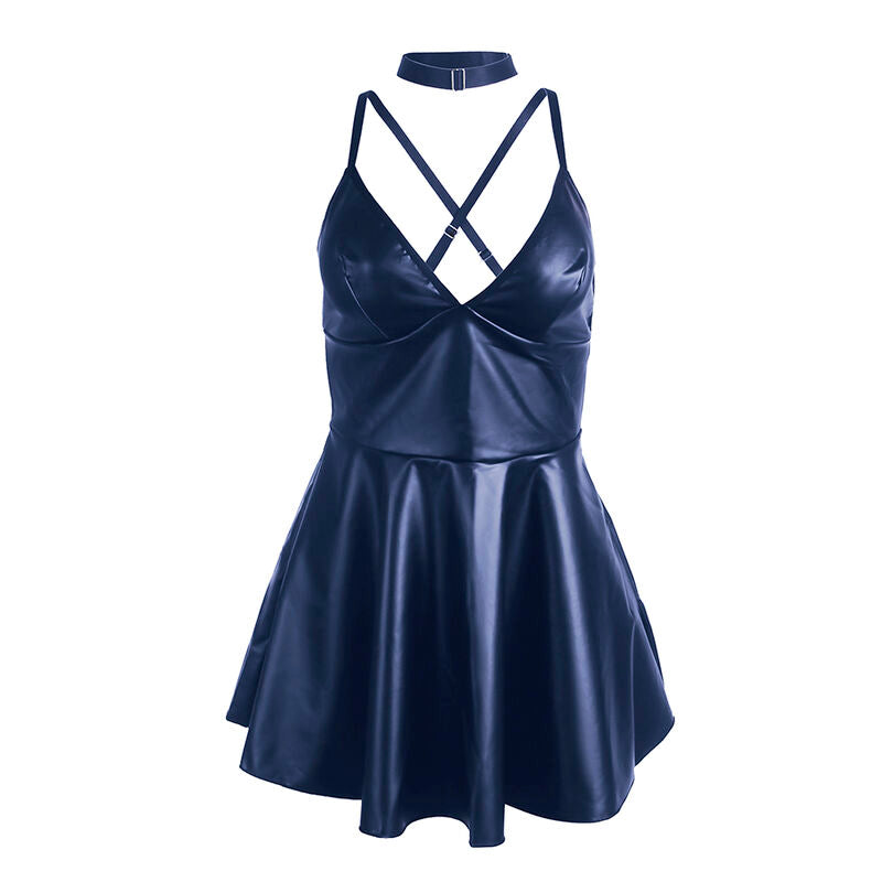 SUBBLIME - 955427 VESTIDO COM ALÇAS EM COURO AZUL L/XL