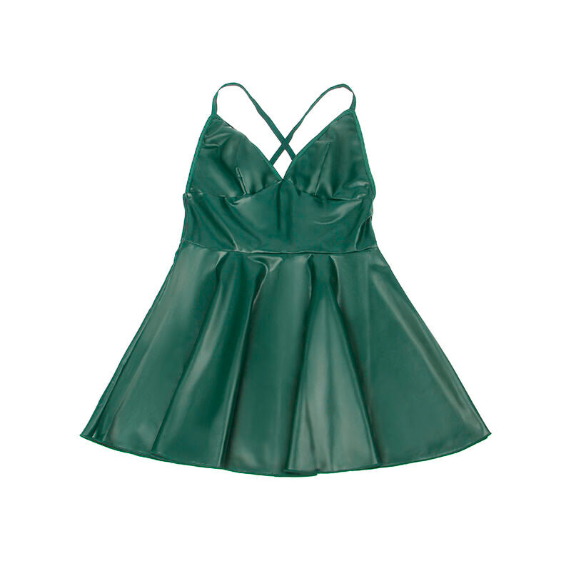 SUBBLIME - 955434 VESTIDO COM ALÇAS EM COURO VERDE S/M