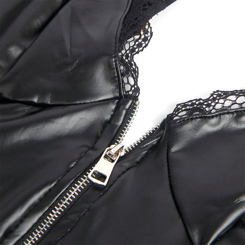 SUBBLIME - 955465 BODY DE COURO PRETO CON CREMALLERA L/XL