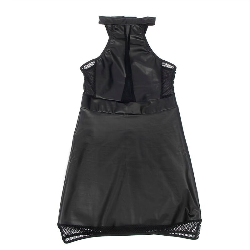 SUBBLIME - 955489 VESTIDO COM DECOTE HALTER E TRANSPARÊNCIAS PRETO L/XL