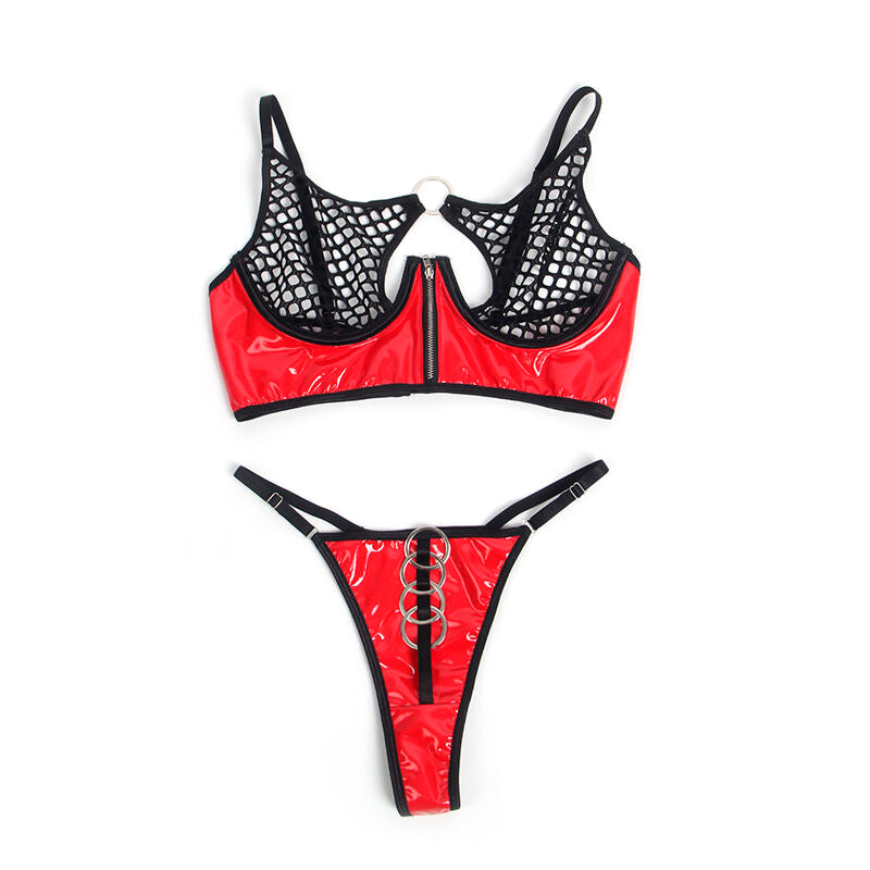 SUBBLIME - 955533 CONJUNTO SUTIÃ COM FECHO EM REDE DE CHAROL VERMELHO S/M