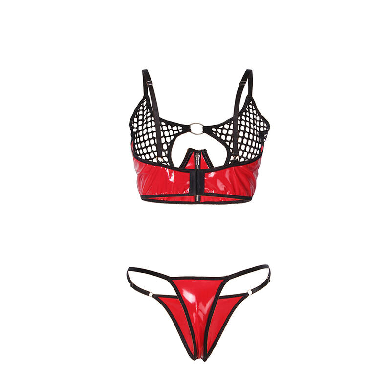 SUBBLIME - 955533 CONJUNTO SUTIÃ COM FECHO EM REDE DE CHAROL VERMELHO S/M