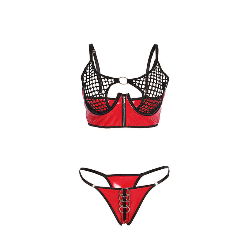 SUBBLIME - 955540 CONJUNTO SUTIÃ COM FECHO EM REDE DE CHAROL VERMELHO L/XL