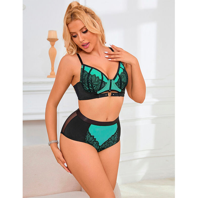 SUBBLIME - 955564 CONJUNTO SUTIÃ COM FECHO EM REDE DE CHAROL VERDE L/XL