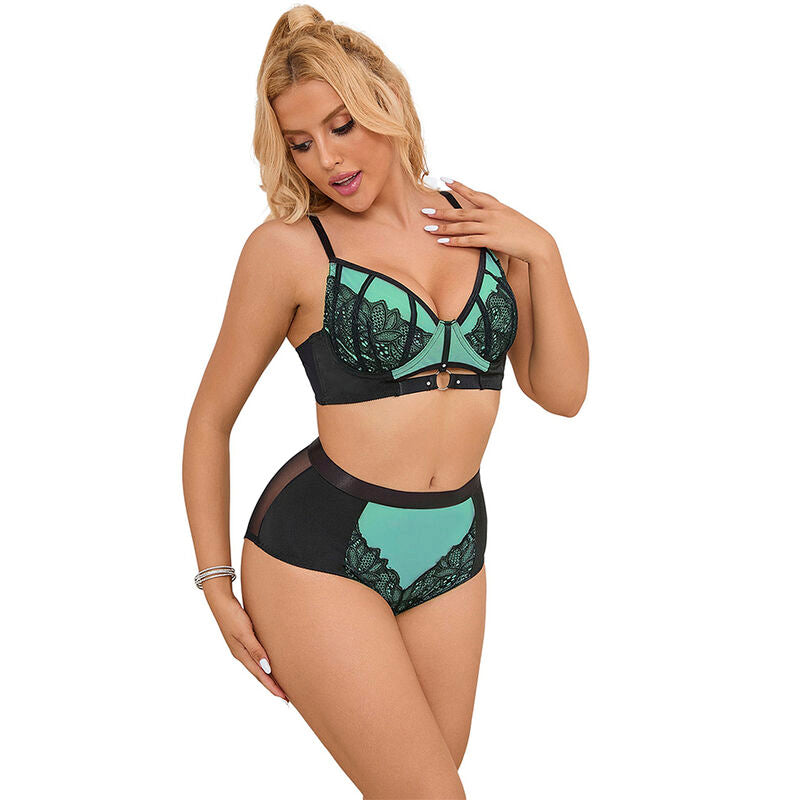 SUBBLIME - 955564 CONJUNTO SUTIÃ COM FECHO EM REDE DE CHAROL VERDE L/XL