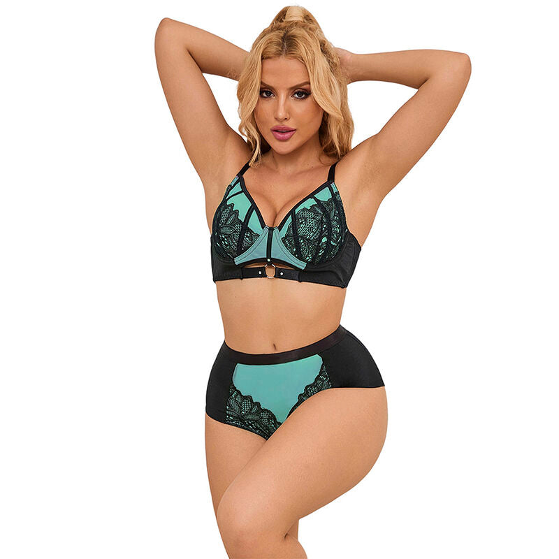 SUBBLIME - 955564 CONJUNTO SUTIÃ COM FECHO EM REDE DE CHAROL VERDE L/XL