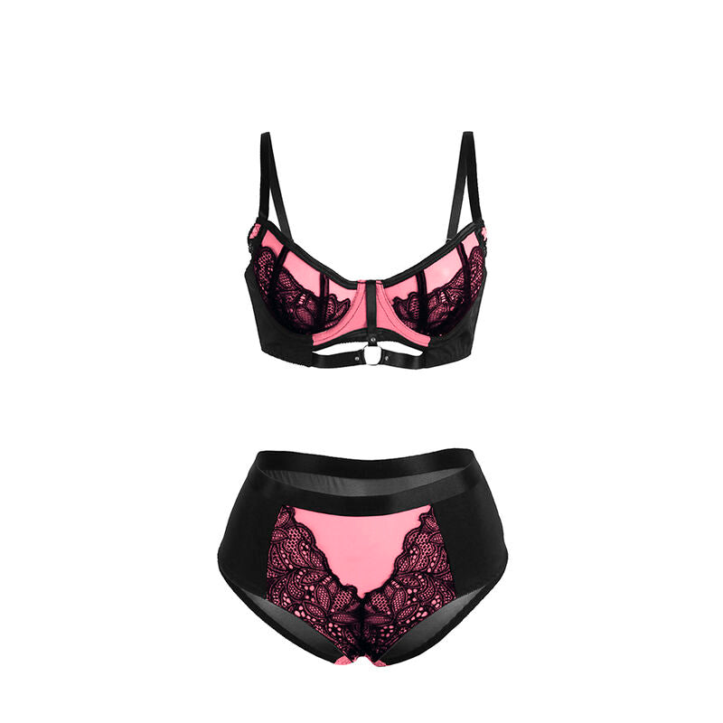 SUBBLIME - 955571 CONJUNTO SUTIÃ COM FECHO EM REDE DE CHAROL ROSA S/M