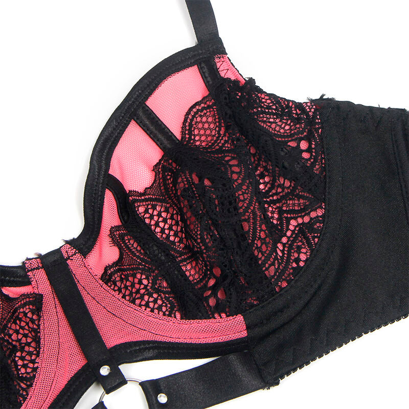SUBBLIME - 955571 CONJUNTO SUTIÃ COM FECHO EM REDE DE CHAROL ROSA S/M