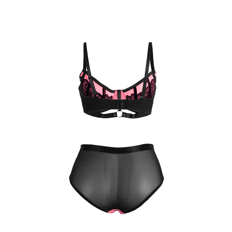 SUBBLIME - 955588 CONJUNTO SUTIÃ COM FECHO EM REDE DE CHAROL ROSA L/XL