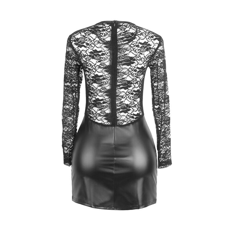 SUBBLIME - 955601 VESTIDO DE MANGA COMPRIDA EM RENDA PRETO L/XL