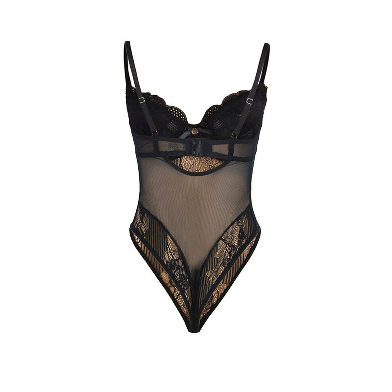 SUBBLIME - 955625 BODY DE RENDA COM FECHO INFERIOR PRETO L/XL