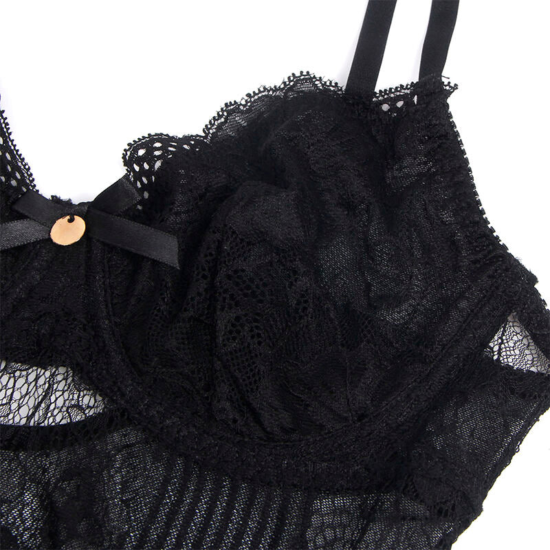 SUBBLIME - 955625 BODY DE RENDA COM FECHO INFERIOR PRETO L/XL