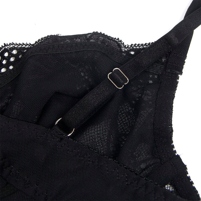 SUBBLIME - 955625 BODY DE RENDA COM FECHO INFERIOR PRETO L/XL