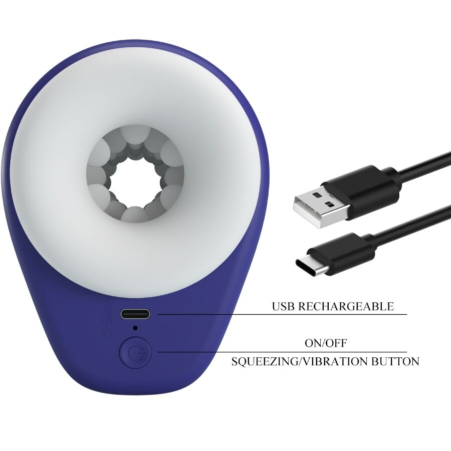 Pretty Love - DJ Lady Masturbador Masculino Con Vibración 5 Ajustes Roxo