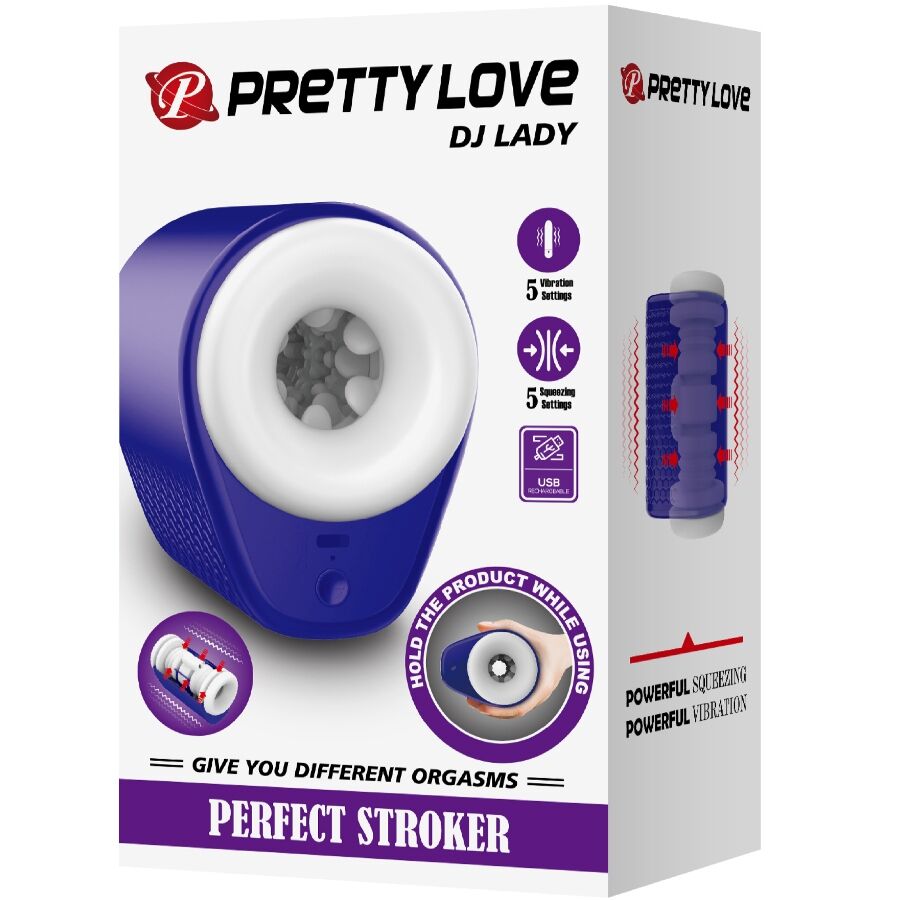 Pretty Love - DJ Lady Masturbador Masculino Con Vibración 5 Ajustes Roxo