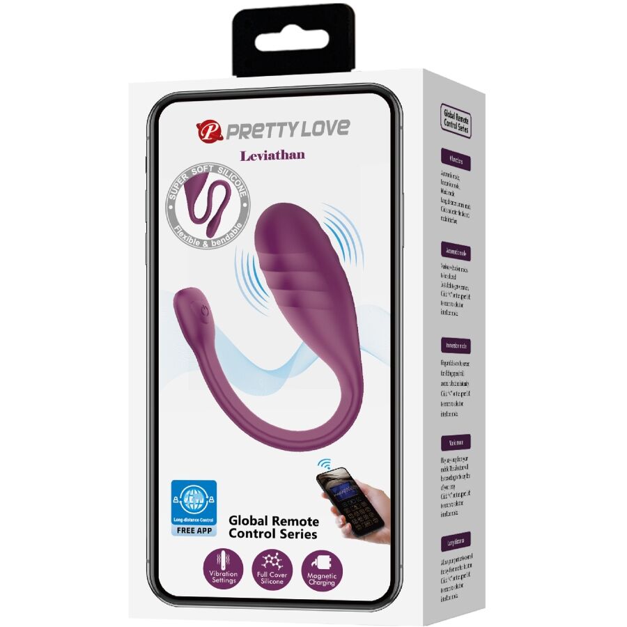 PRETTY LOVE - LEVIATHAN VIBRADOR CONTROLADO POR APP ROXO