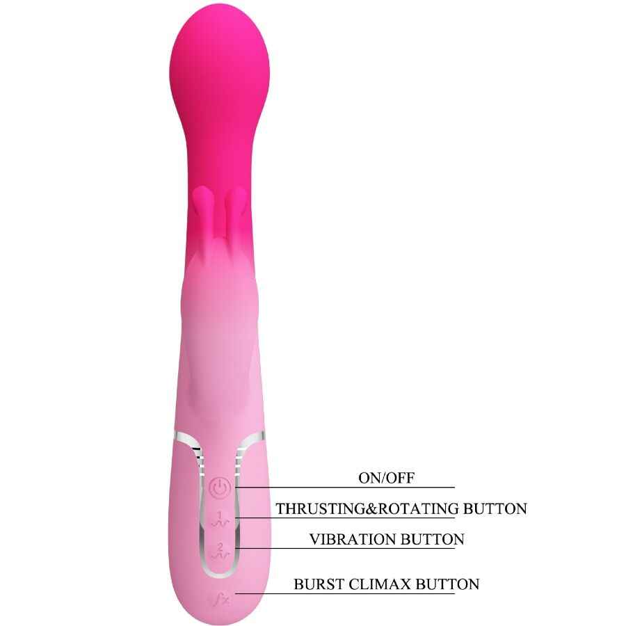PRETTY LOVE - DEJON 3 EM 1 MULTIFUNCIONAL RABBIT VIBRADOR ROSA