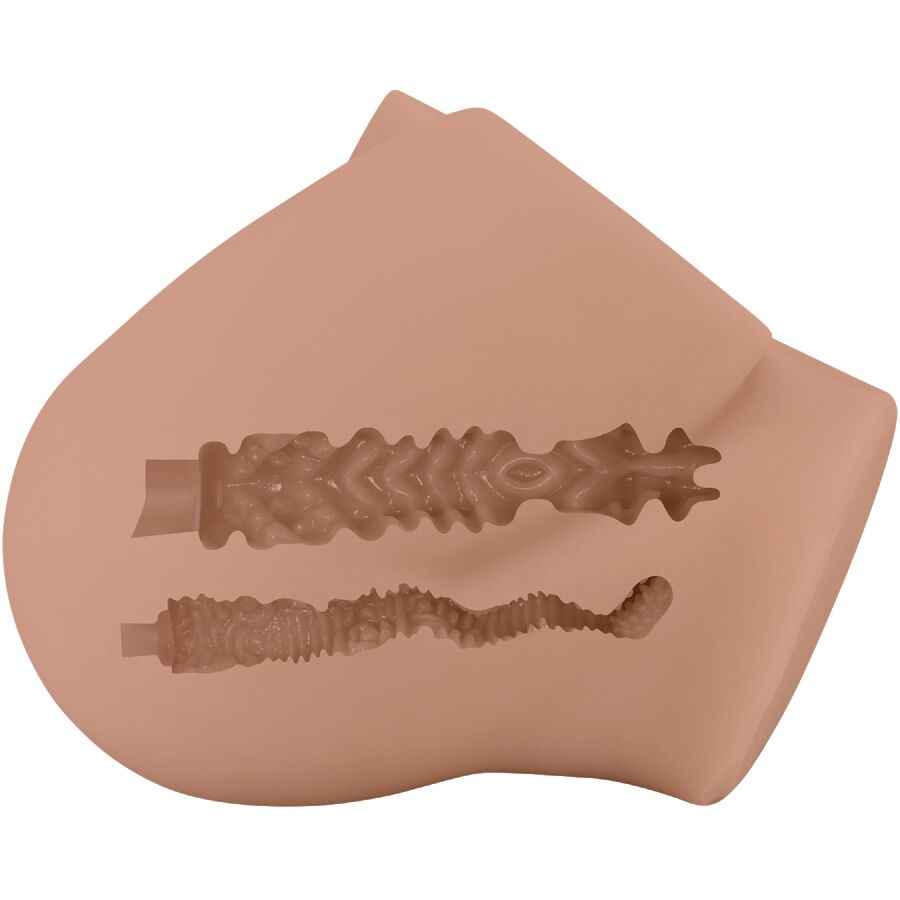 CRAZY BULL - BERNACE ASS VIBRADOR COM VAGINA REALISTA E ÂNUS CARNE CONTROLE REMOTO