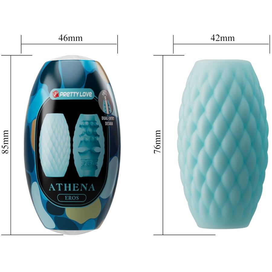 Pretty Love - Masturbador Masculino Silicona Athena Eros Azul Céu