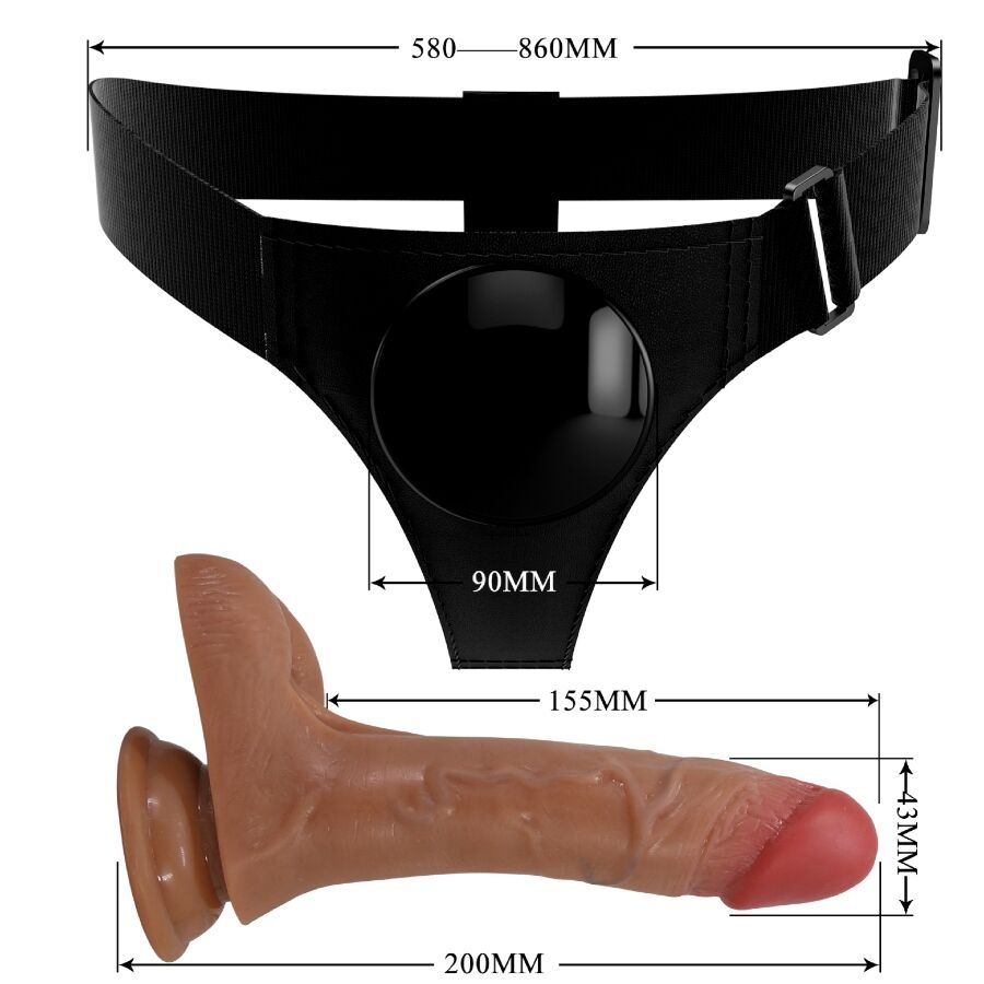 Pretty Love - Calcinha Universal Con Consolador Vibratorio Y Squirting 15,5 Cm Mulato