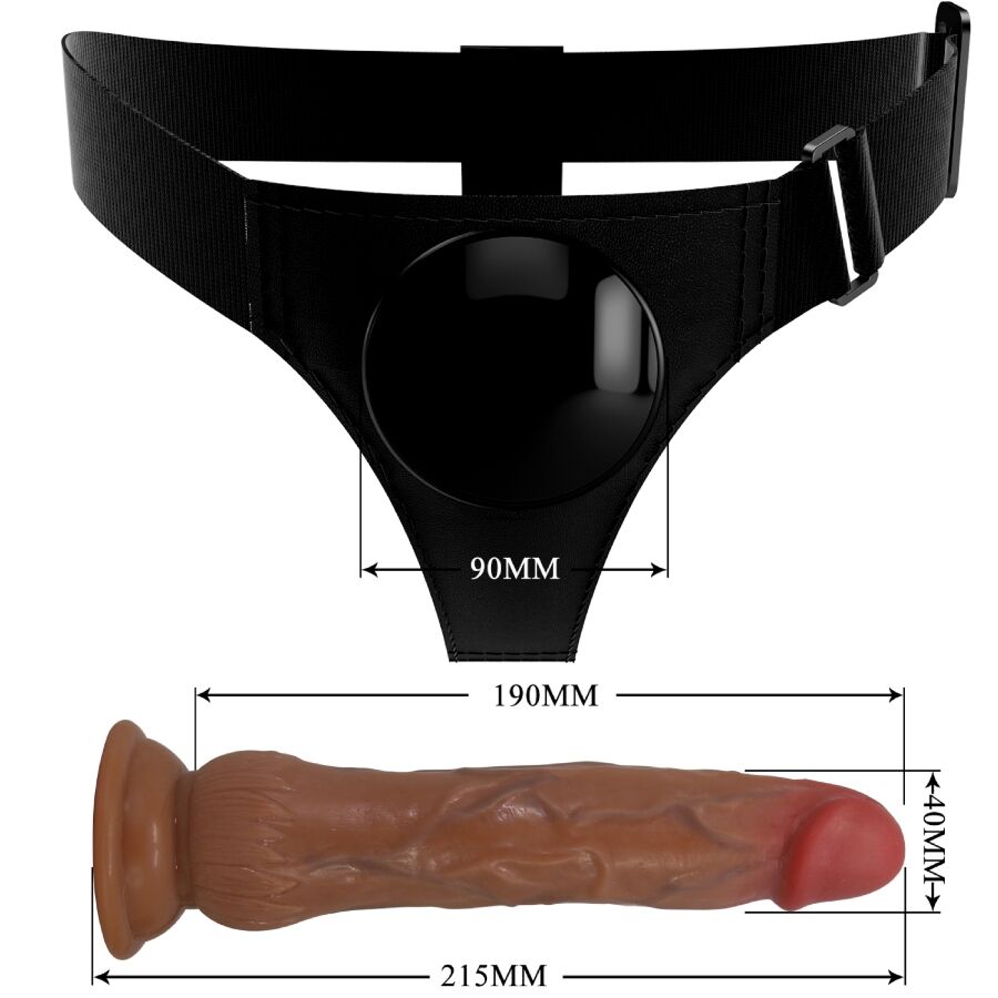 Pretty Love Kyton Arnés Briefs Con Dildo Squirting 19 Cm Mulato