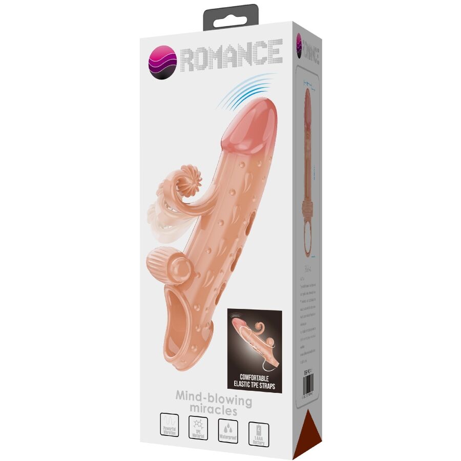 ROMANCE - CAPA PARA PÉNIS COM VIBRAÇÃO TOM NATURAL