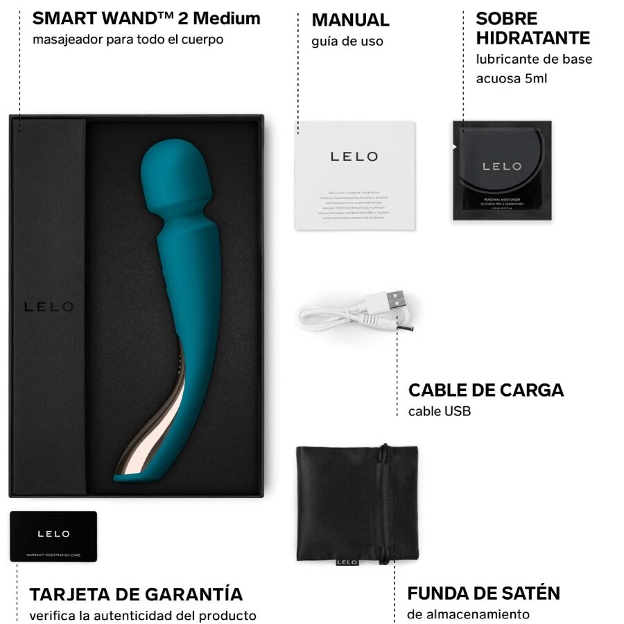 LELO - SMART MEDIUM WAND 2 MASAJEADOR AQUA