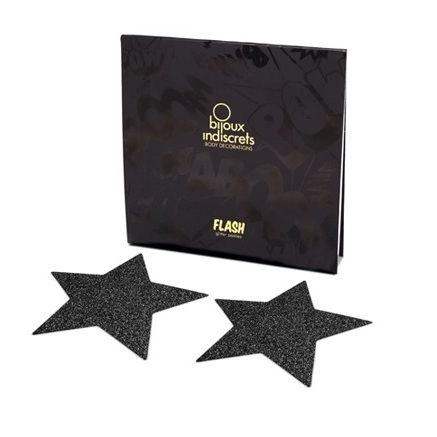 BIJOUX - PINZAS PARA PEZONES INDISCRETS BLACK STAR FLASH