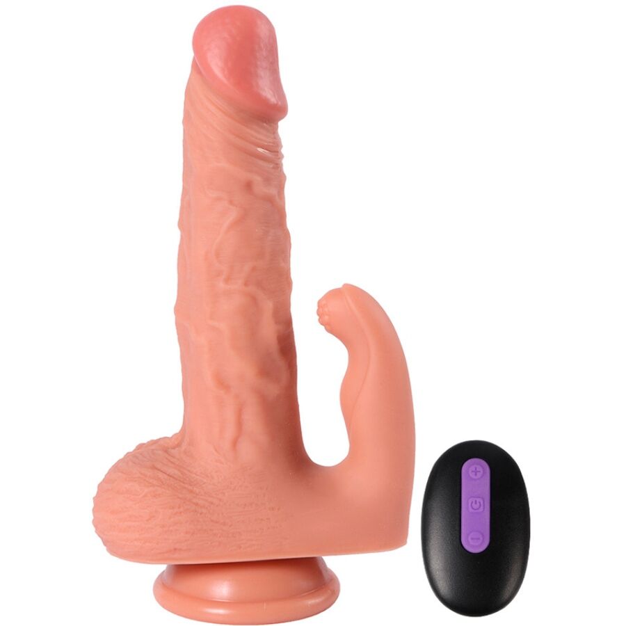 SHEQU - HAYDEN DILDO E ESTIMULADOR DE CLITÓRIS COM VIBRAÇÃO E CONTROLE REMOTO 16 CM