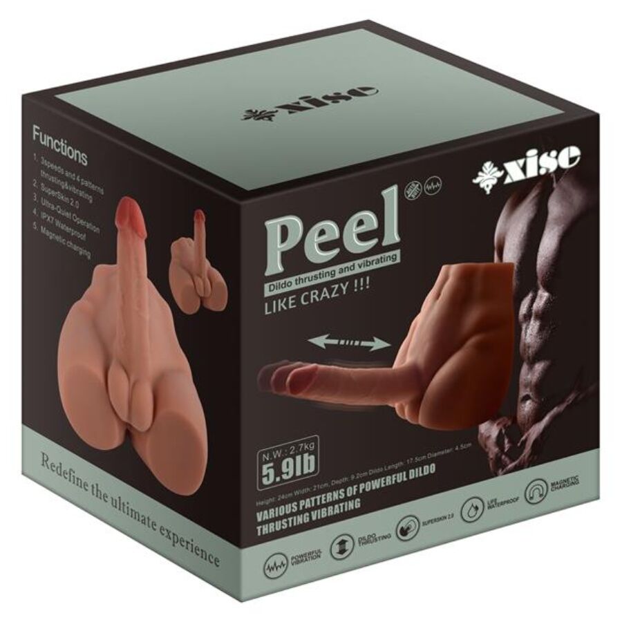XISE - PEEL DILDO ASS DILDO REALISTA MASTURBADOR POSIÇÃO FRONTAL COM IMPULSO 17,5 CM