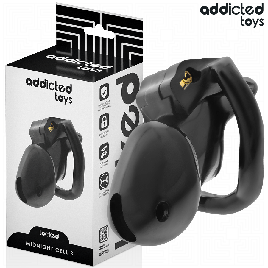 ADDICTED TOYS LOCKED - GAIOLA PARA PÊNIS CELL MINDNIGHT TAMANHO S 4.8 CM